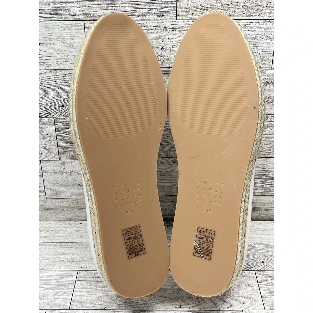 White House Black Market White Sneaker Espadrille Tropical laces size‎ 9.5 US_8